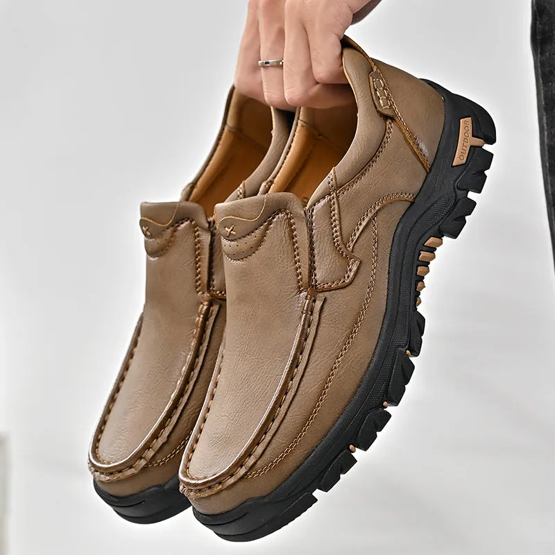 Mitchell Shoes New Men's Non-slip Walking Leather Lightweight Breathable Casual Loafers