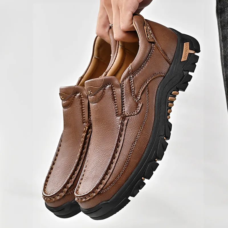 Mitchell Shoes New Men's Non-slip Walking Leather Lightweight Breathable Casual Loafers