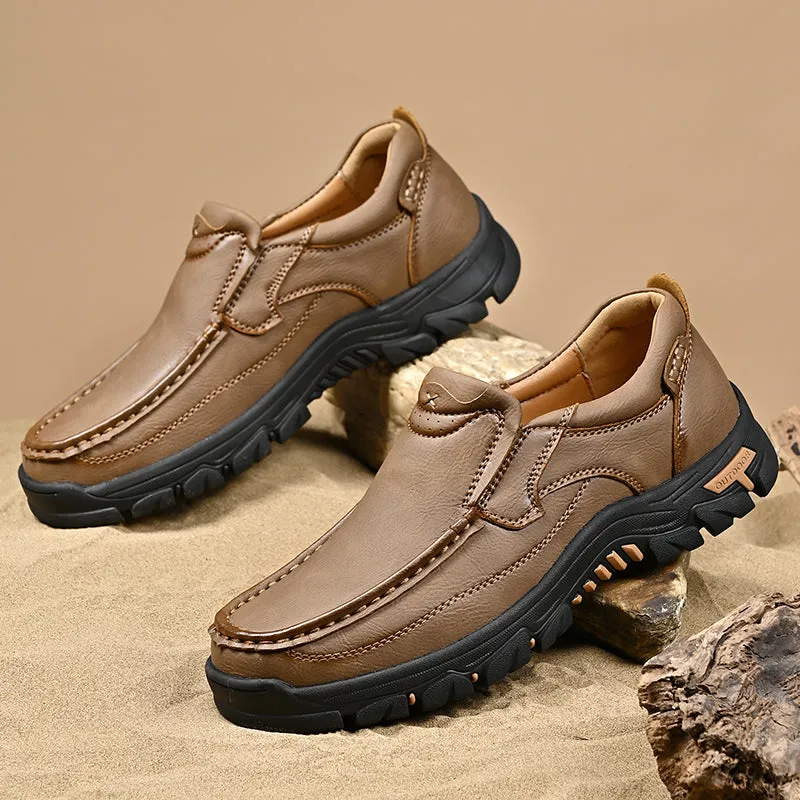Mitchell Shoes New Men's Non-slip Walking Leather Lightweight Breathable Casual Loafers