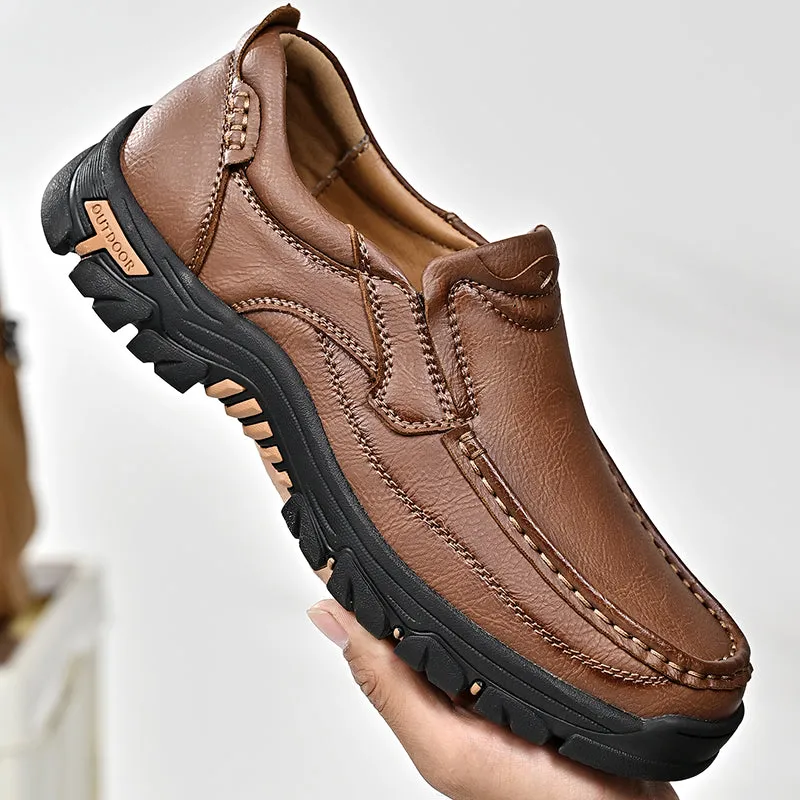 Mitchell Shoes New Men's Non-slip Walking Leather Lightweight Breathable Casual Loafers
