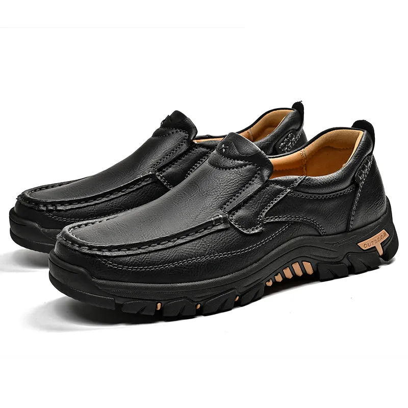 Mitchell Shoes New Men's Non-slip Walking Leather Lightweight Breathable Casual Loafers