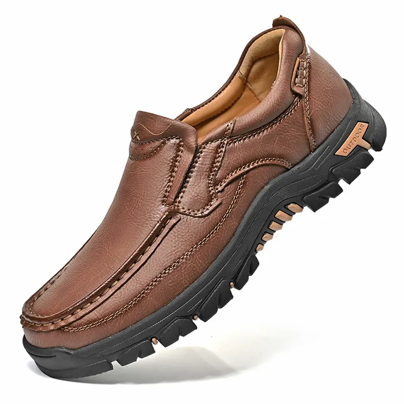 Mitchell Shoes New Men's Non-slip Walking Leather Lightweight Breathable Casual Loafers