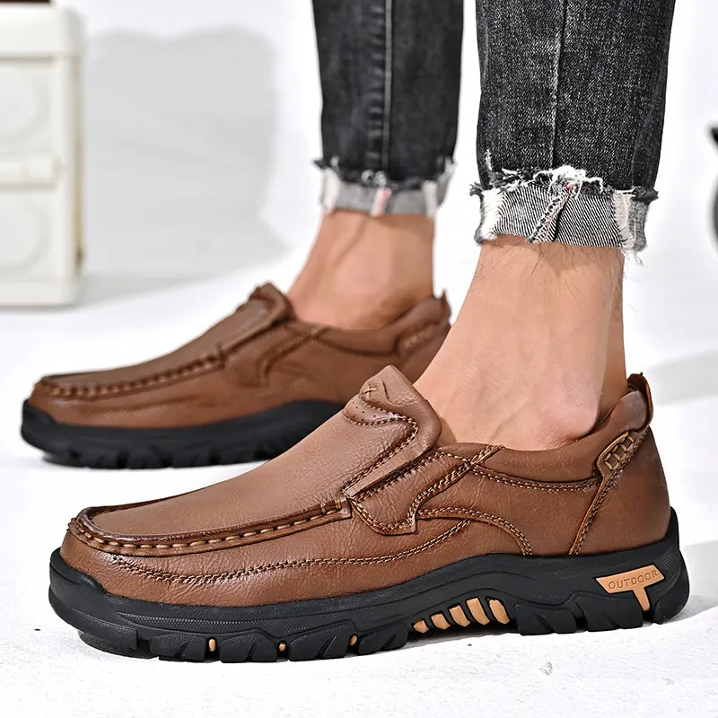 Mitchell Shoes New Men's Non-slip Walking Leather Lightweight Breathable Casual Loafers