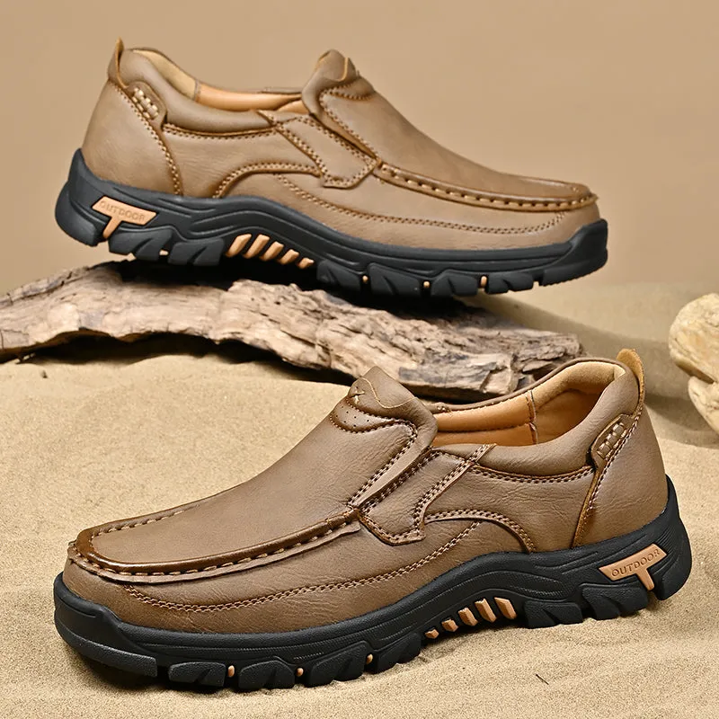 Mitchell Shoes New Men's Non-slip Walking Leather Lightweight Breathable Casual Loafers