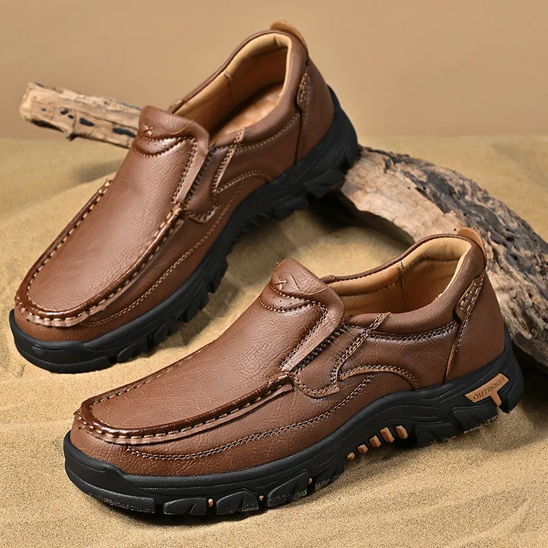 Mitchell Shoes New Men's Non-slip Walking Leather Lightweight Breathable Casual Loafers