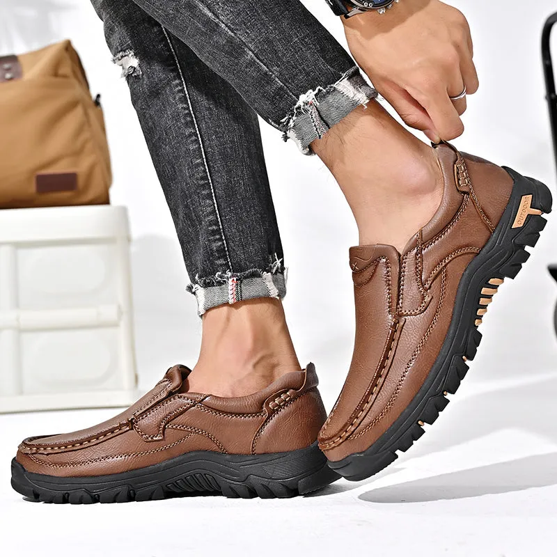 Mitchell Shoes New Men's Non-slip Walking Leather Lightweight Breathable Casual Loafers