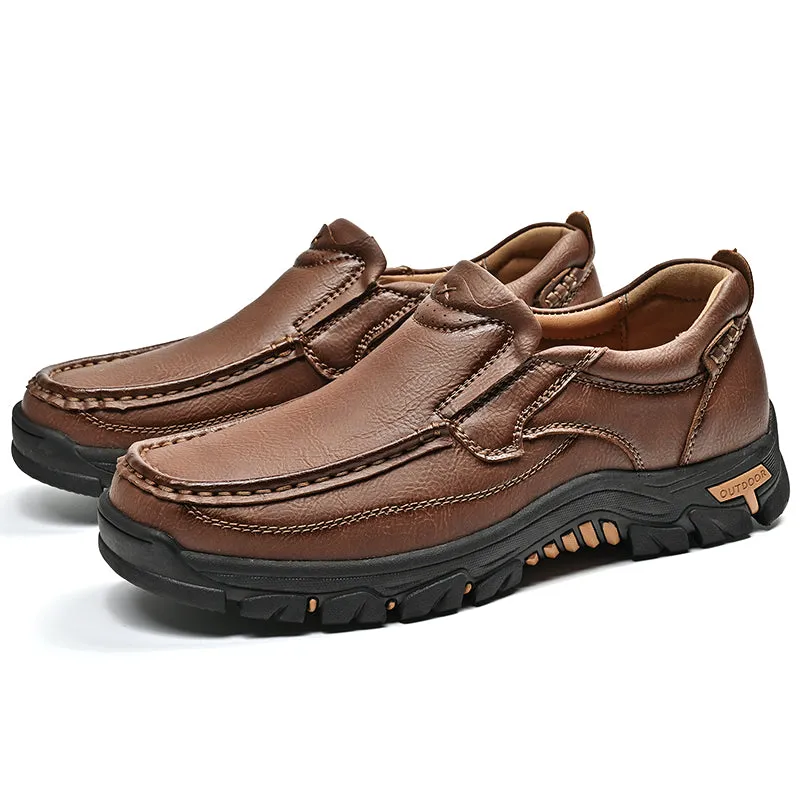 Mitchell Shoes New Men's Non-slip Walking Leather Lightweight Breathable Casual Loafers