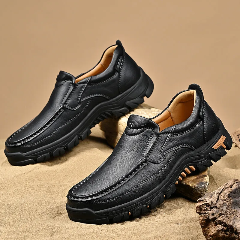 Mitchell Shoes New Men's Non-slip Walking Leather Lightweight Breathable Casual Loafers