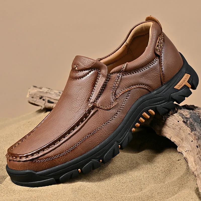 Mitchell Shoes New Men's Non-slip Walking Leather Lightweight Breathable Casual Loafers