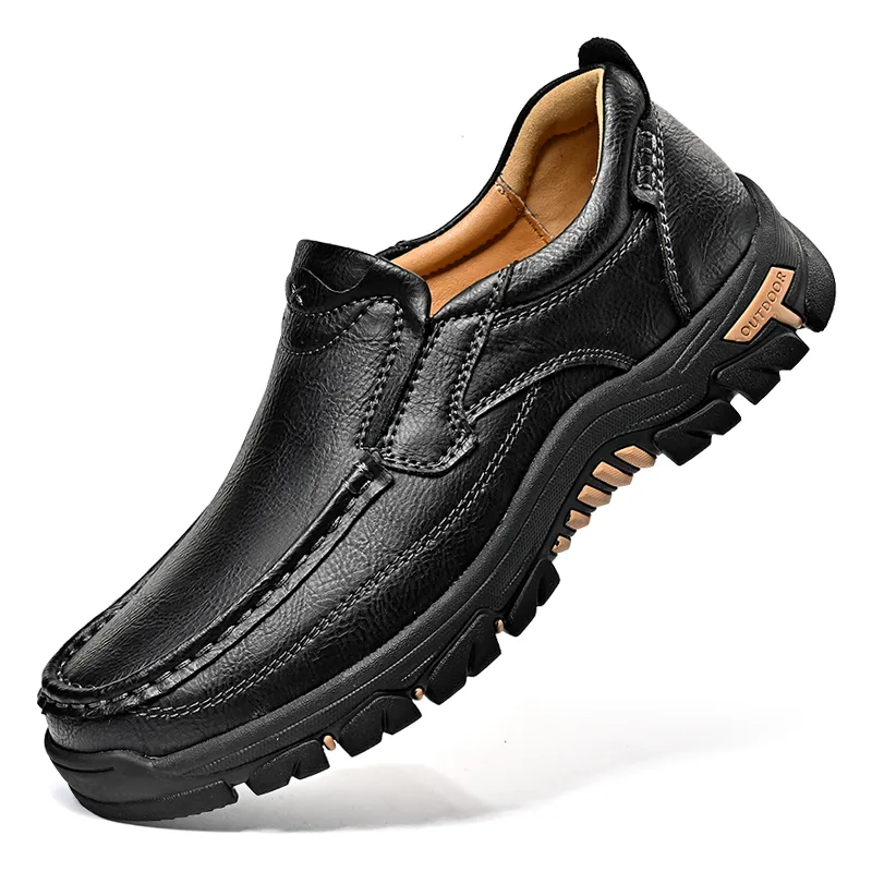 Mitchell Shoes New Men's Non-slip Walking Leather Lightweight Breathable Casual Loafers