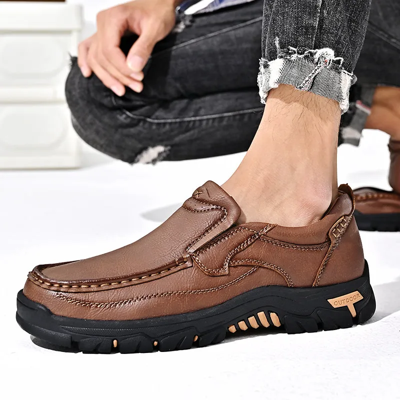 Mitchell Shoes New Men's Non-slip Walking Leather Lightweight Breathable Casual Loafers