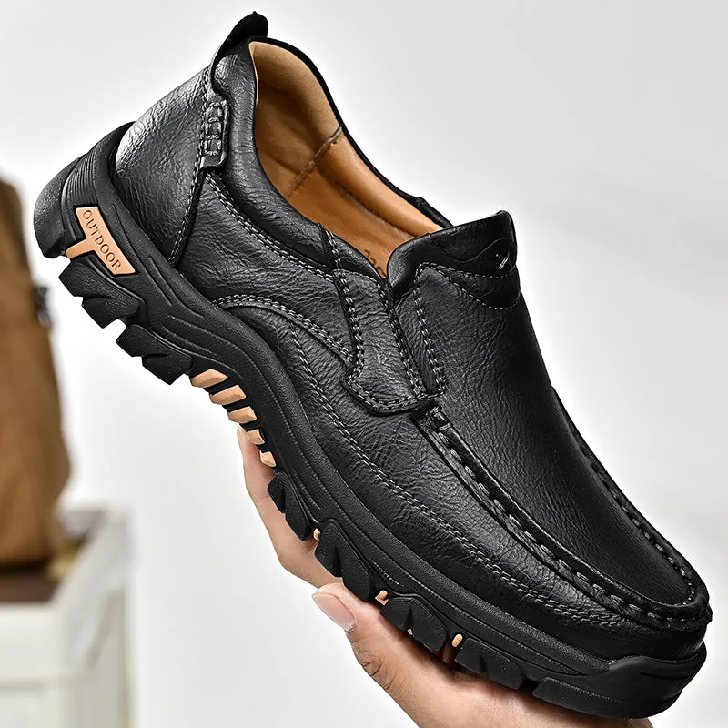 Mitchell Shoes New Men's Non-slip Walking Leather Lightweight Breathable Casual Loafers