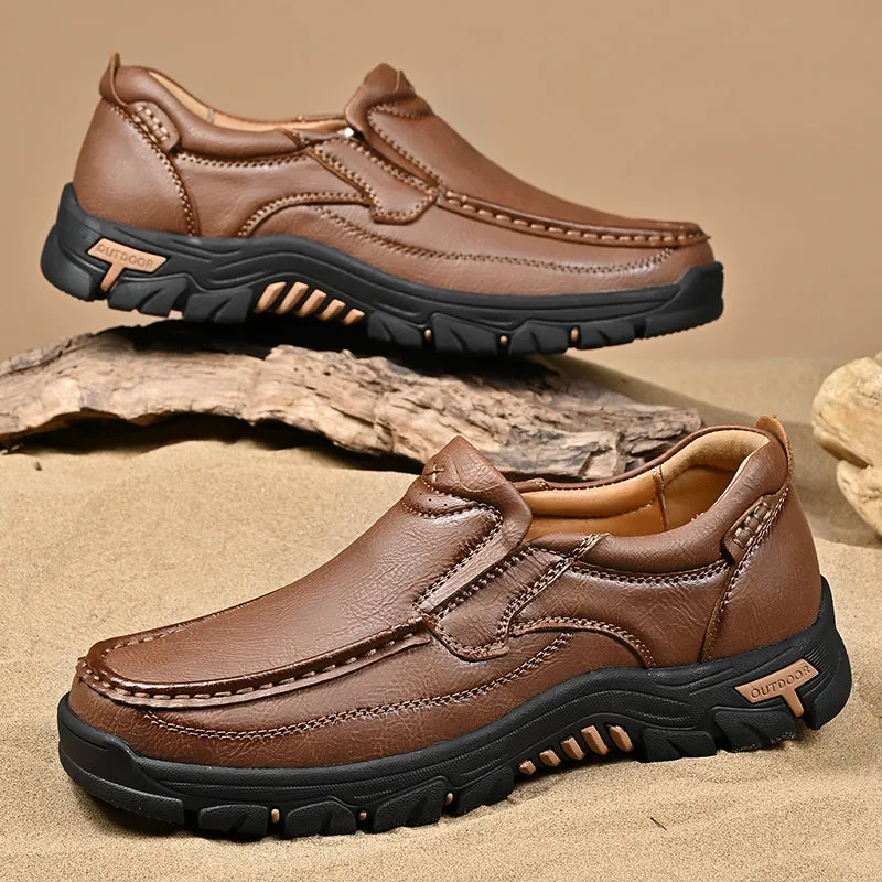 Mitchell Shoes New Men's Non-slip Walking Leather Lightweight Breathable Casual Loafers