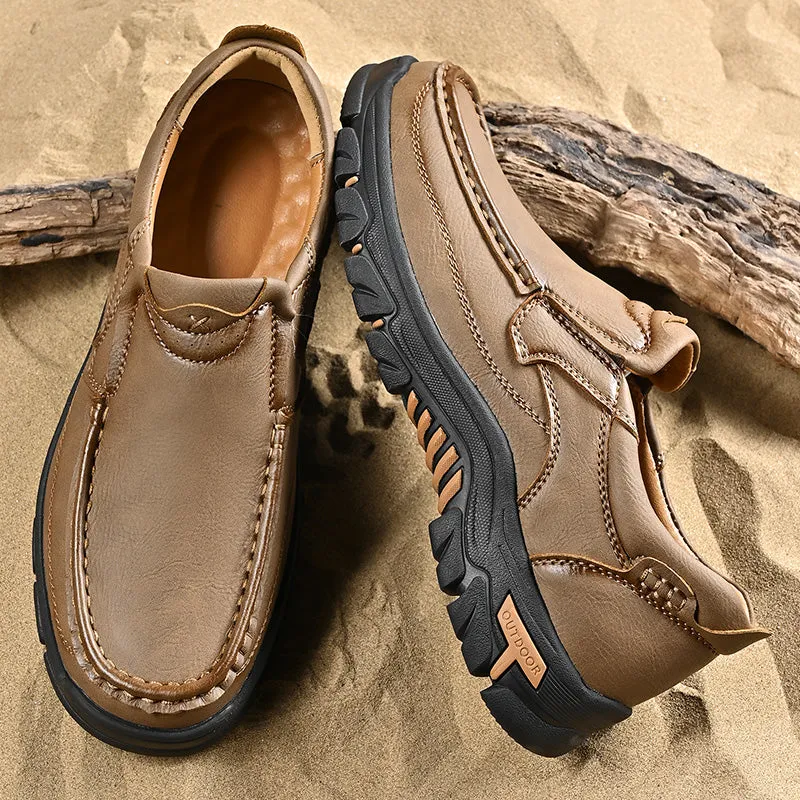 Mitchell Shoes New Men's Non-slip Walking Leather Lightweight Breathable Casual Loafers