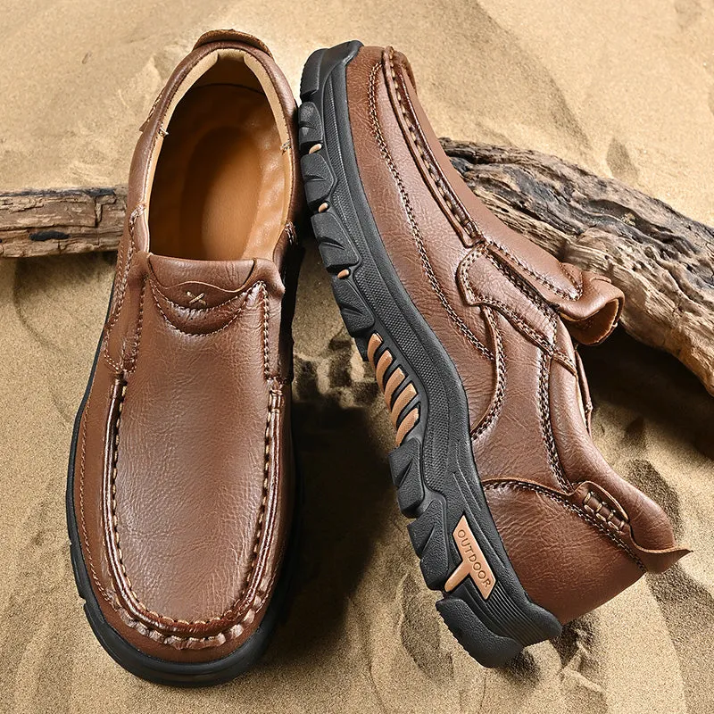 Mitchell Shoes New Men's Non-slip Walking Leather Lightweight Breathable Casual Loafers