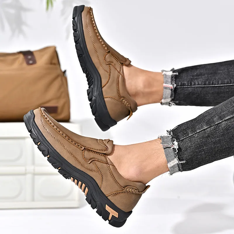 Mitchell Shoes New Men's Non-slip Walking Leather Lightweight Breathable Casual Loafers