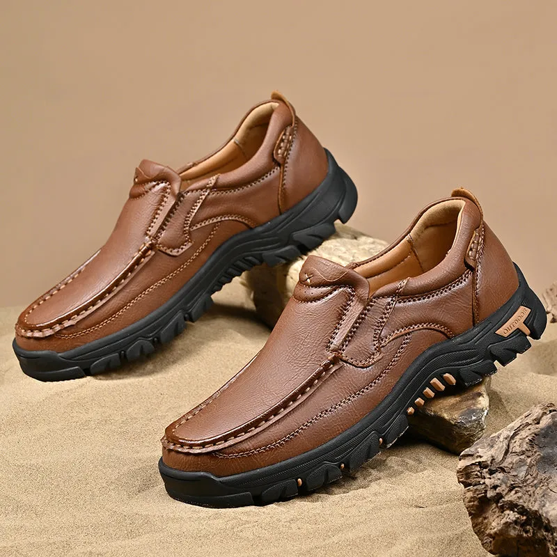 Mitchell Shoes New Men's Non-slip Walking Leather Lightweight Breathable Casual Loafers