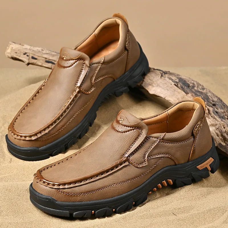 Mitchell Shoes New Men's Non-slip Walking Leather Lightweight Breathable Casual Loafers