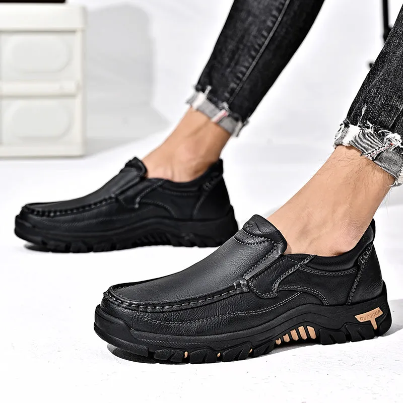 Mitchell Shoes New Men's Non-slip Walking Leather Lightweight Breathable Casual Loafers