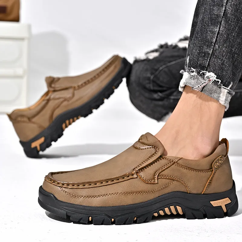 Mitchell Shoes New Men's Non-slip Walking Leather Lightweight Breathable Casual Loafers