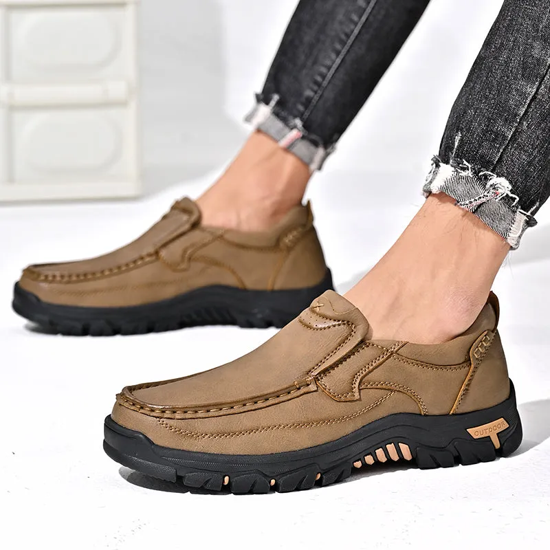 Mitchell Shoes New Men's Non-slip Walking Leather Lightweight Breathable Casual Loafers