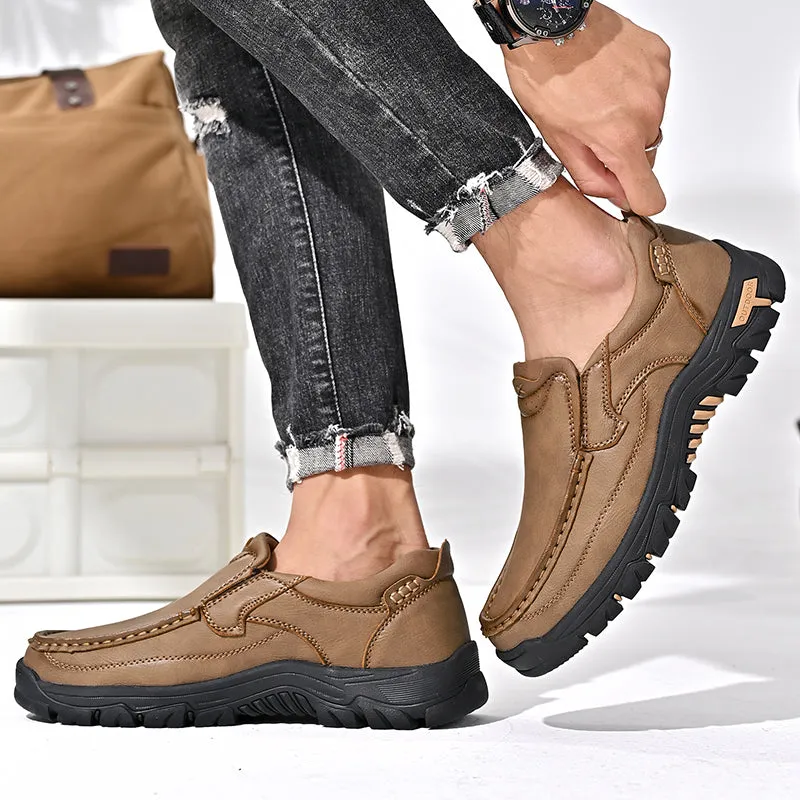 Mitchell Shoes New Men's Non-slip Walking Leather Lightweight Breathable Casual Loafers