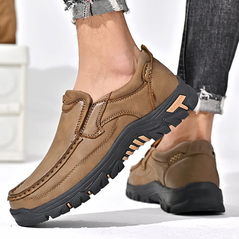 Mitchell Shoes New Men's Non-slip Walking Leather Lightweight Breathable Casual Loafers