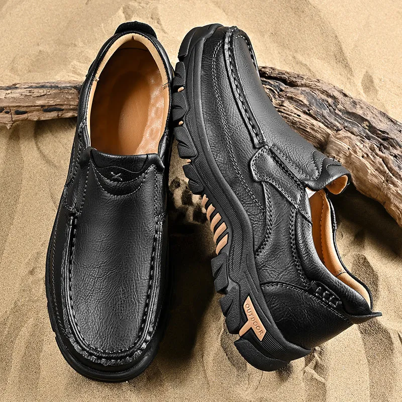 Mitchell Shoes New Men's Non-slip Walking Leather Lightweight Breathable Casual Loafers