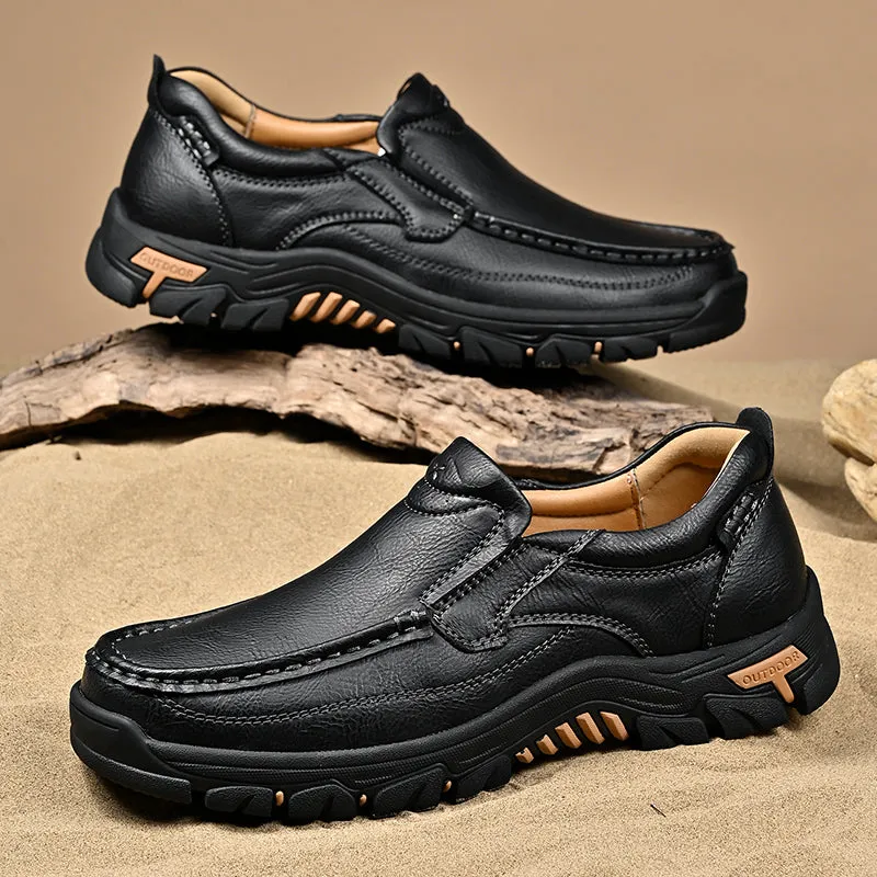 Mitchell Shoes New Men's Non-slip Walking Leather Lightweight Breathable Casual Loafers