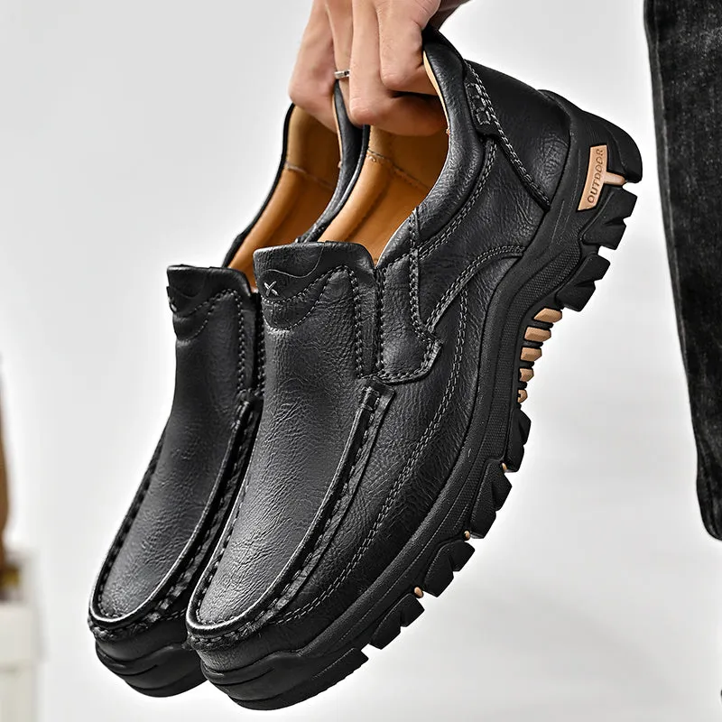 Mitchell Shoes New Men's Non-slip Walking Leather Lightweight Breathable Casual Loafers