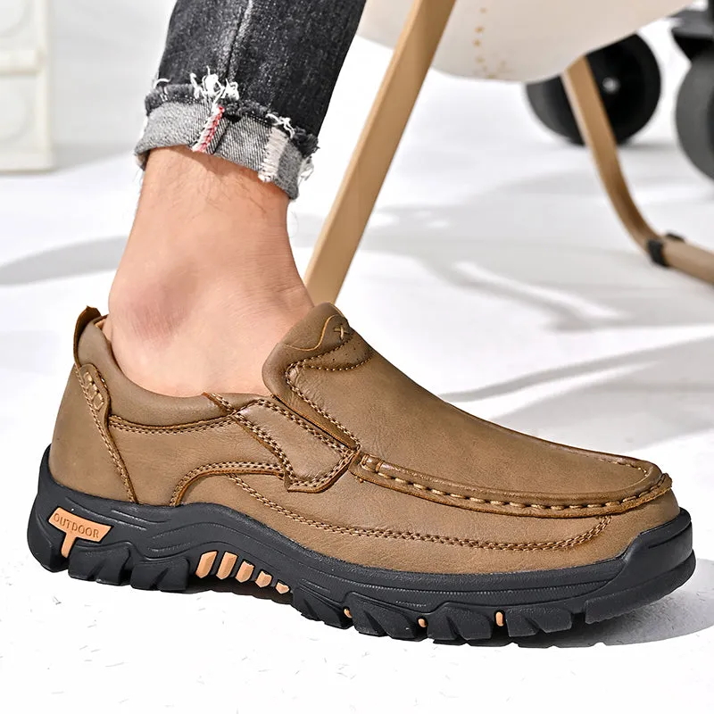 Mitchell Shoes New Men's Non-slip Walking Leather Lightweight Breathable Casual Loafers