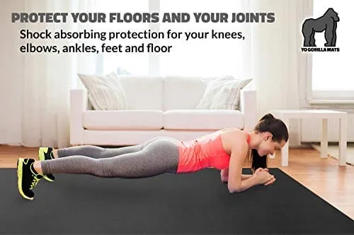 Premium Extra Large Exercise Mat - 8' x 4' x 1/4" Ultra Durable, Non-Slip, Workout Mats for Home Gym Flooring - Jump, Cardio, MMA Mat - Use With or Without Shoes (96" Long x 48" Wide x 6mm Thick)
