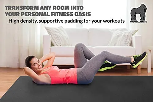 Premium Extra Large Exercise Mat - 8' x 4' x 1/4" Ultra Durable, Non-Slip, Workout Mats for Home Gym Flooring - Jump, Cardio, MMA Mat - Use With or Without Shoes (96" Long x 48" Wide x 6mm Thick)