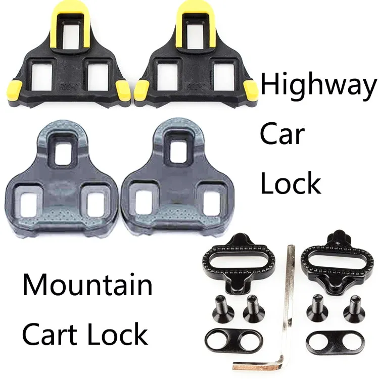 PROMEND Road Mountain Bike Shoe Lock Cleat Self-Locking Pedal Cleat(Highway Car Lock Yellow)