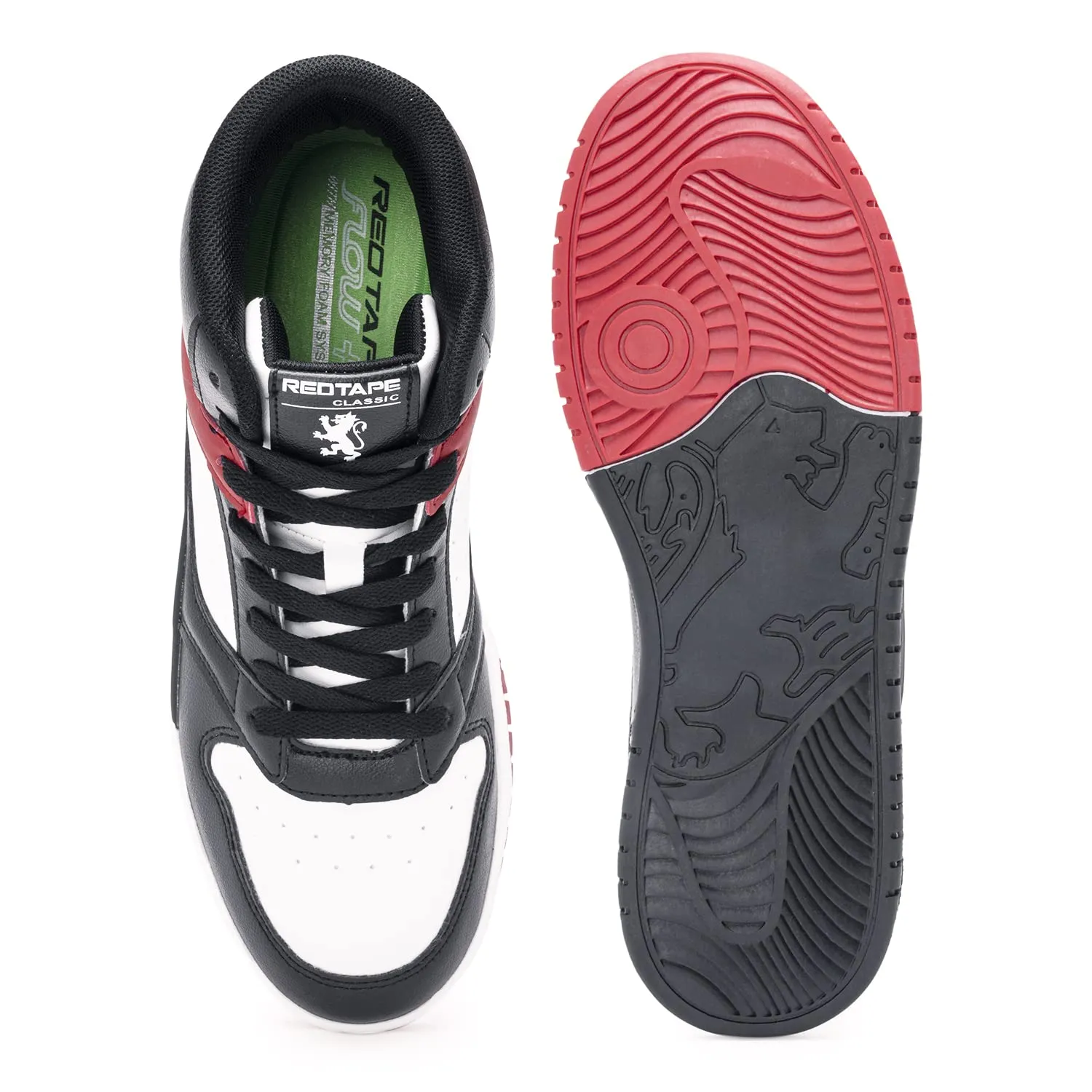 Red Tape Sneaker Casual Shoes for Men | Soft Cushioned Insole, Slip-Resistance, Dynamic Feet Support, Arch Support & Shock Absorption Black/Red