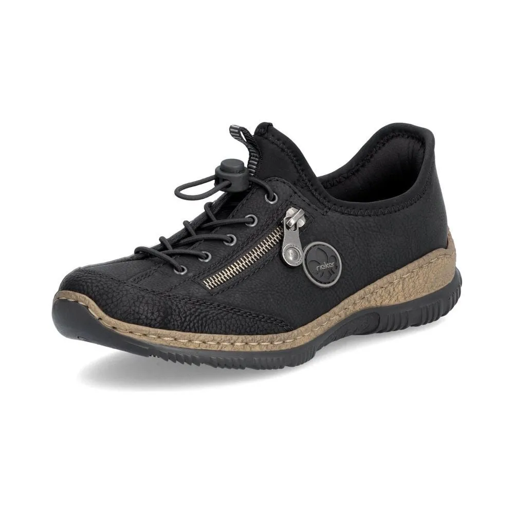 Rieker N3267 BLACK Slip On Shoes  N3267-01