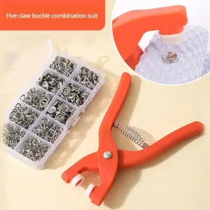 Snap Button Kit with Hand Pliers – 50pcs Metal Snaps for Sewing