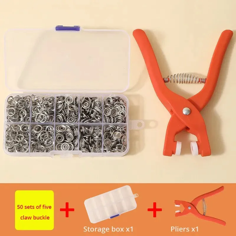 Snap Button Kit with Hand Pliers – 50pcs Metal Snaps for Sewing