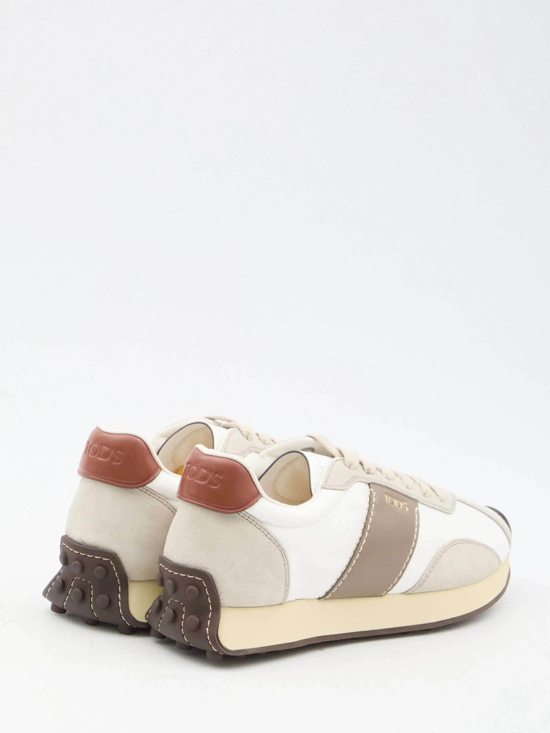 Tod's Sneakers In Leather And Technical Fabric
