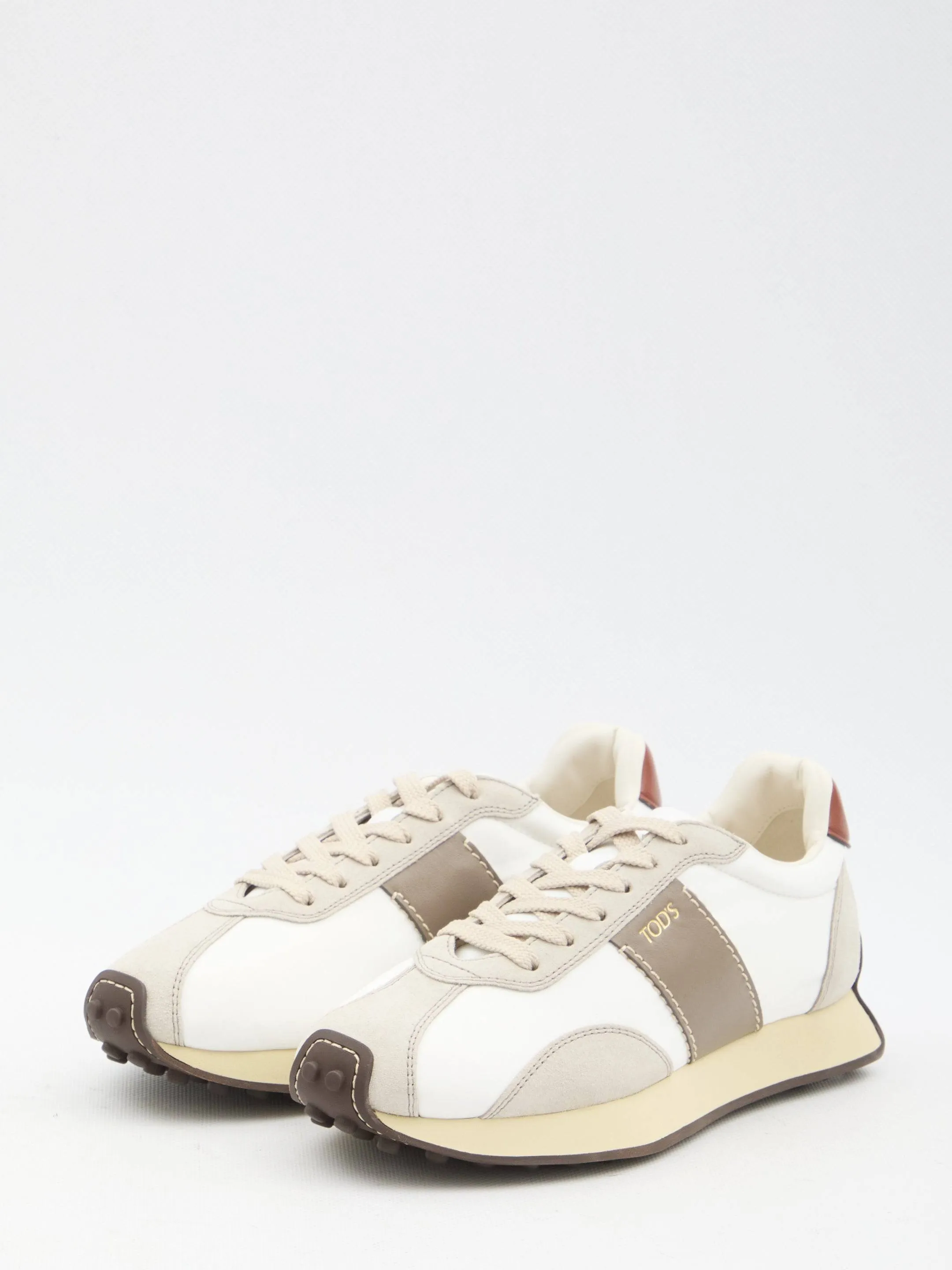 Tod's Sneakers In Leather And Technical Fabric