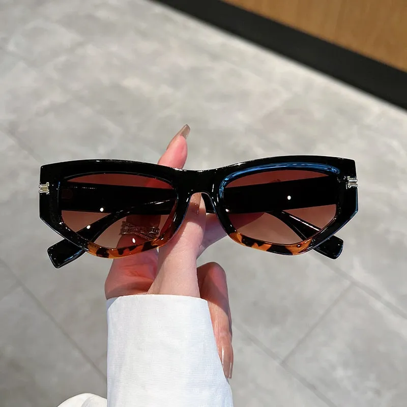 Unisex Luxury Vintage Gradient Shades Irregular Cat Eye Sunglasses