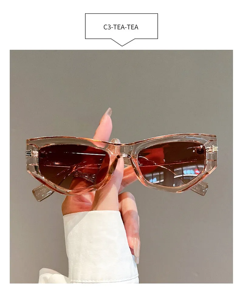 Unisex Luxury Vintage Gradient Shades Irregular Cat Eye Sunglasses