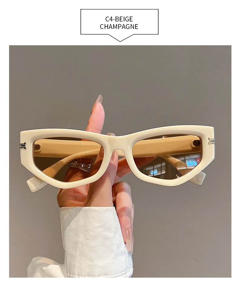 Unisex Luxury Vintage Gradient Shades Irregular Cat Eye Sunglasses
