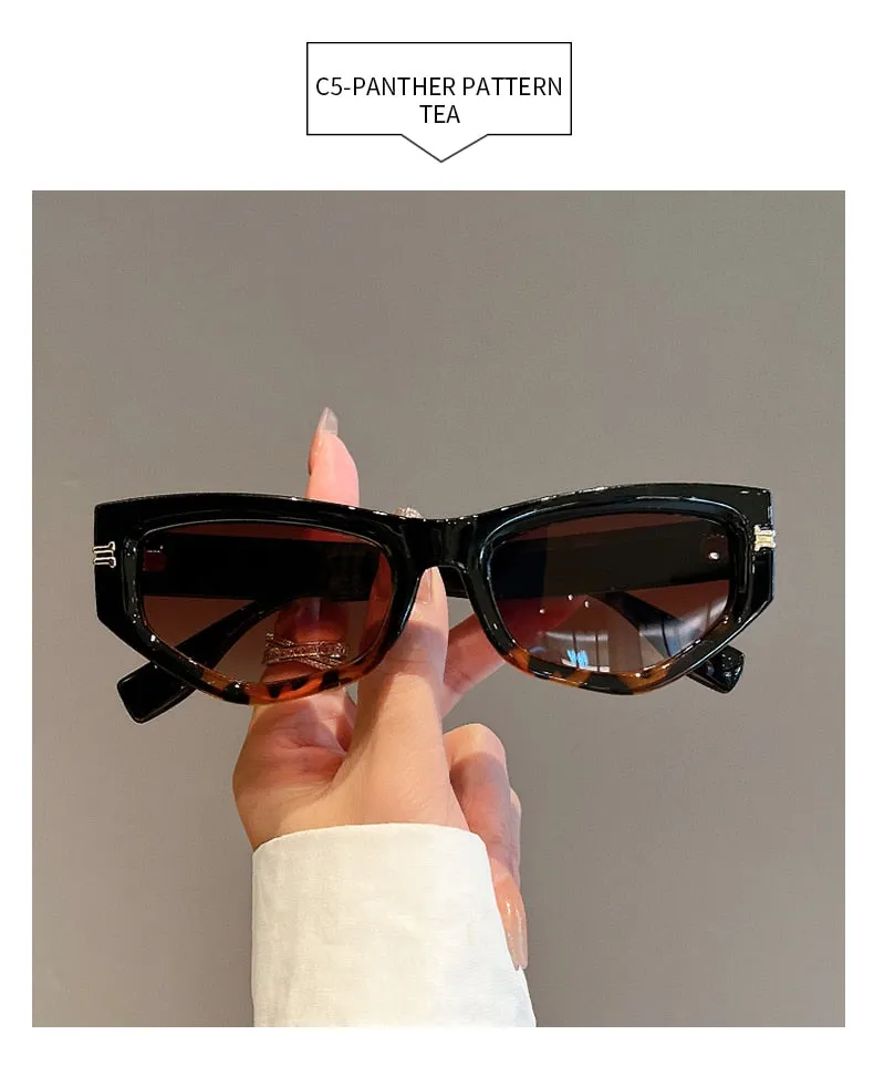 Unisex Luxury Vintage Gradient Shades Irregular Cat Eye Sunglasses