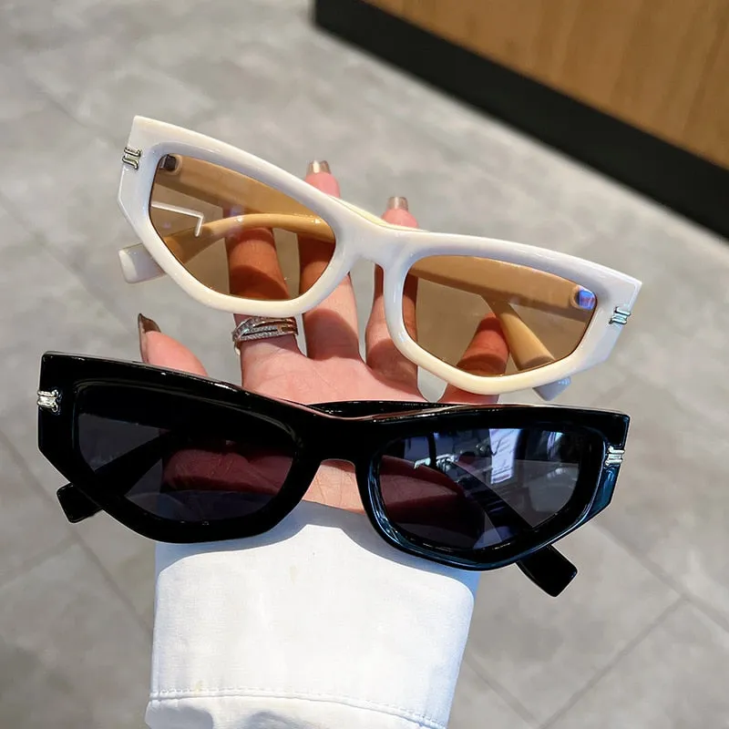 Unisex Luxury Vintage Gradient Shades Irregular Cat Eye Sunglasses