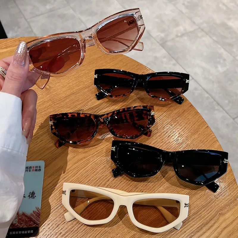 Unisex Luxury Vintage Gradient Shades Irregular Cat Eye Sunglasses