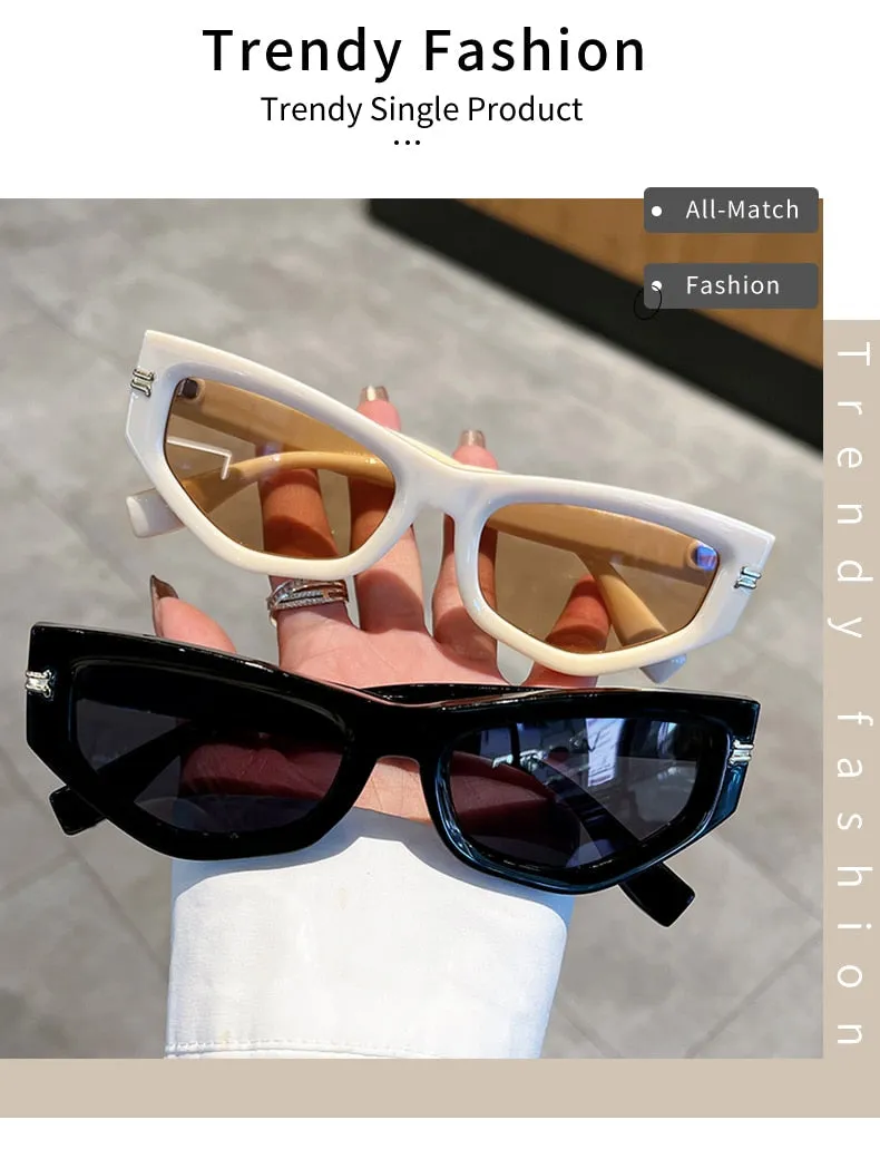 Unisex Luxury Vintage Gradient Shades Irregular Cat Eye Sunglasses
