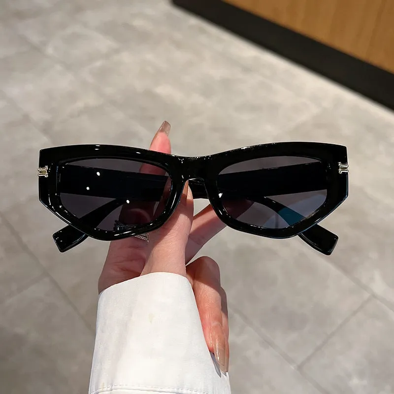 Unisex Luxury Vintage Gradient Shades Irregular Cat Eye Sunglasses