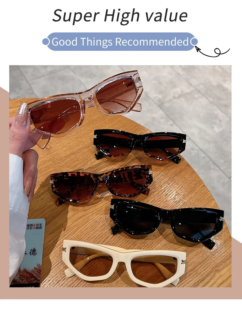 Unisex Luxury Vintage Gradient Shades Irregular Cat Eye Sunglasses