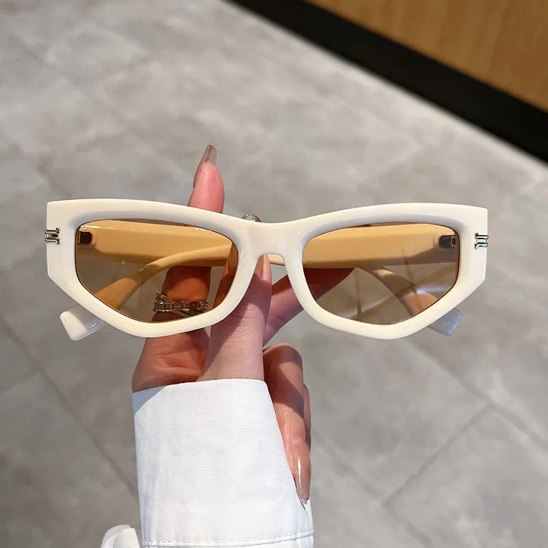 Unisex Luxury Vintage Gradient Shades Irregular Cat Eye Sunglasses